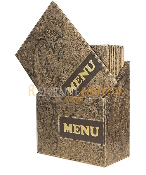 Box con 10 Porta menu arabesque A4 - Ristorante Perfetto