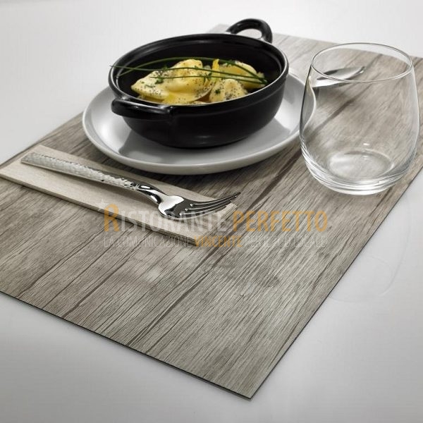 Tovaglietta lavabile effetto legno bianco/grigio chiaro 30x45 - Ristorante  Perfetto